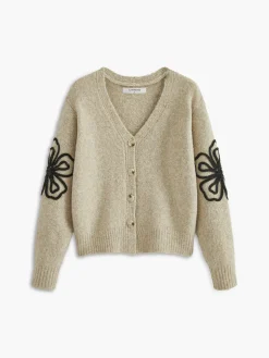 COMMENSE Floral Detail V-Neck Cardigan* Cardigans|Sweaters & Cardigans