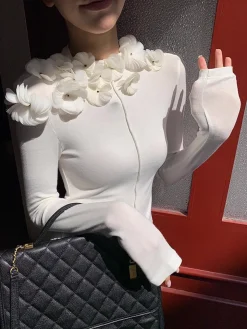 COMMENSE Floral Embroiled Piping Blouse* Blouses & Shirts|Tops