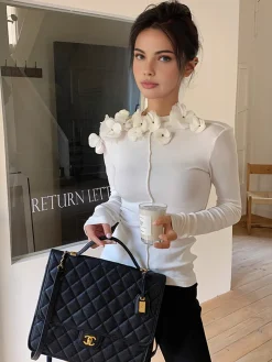 COMMENSE Floral Embroiled Piping Blouse* Blouses & Shirts|Tops