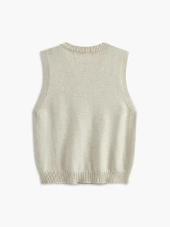 COMMENSE Floral Embroiled Pockets Knit Vest* Outerwear|Vests