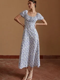 COMMENSE Floral Knotted Split Long Dress* Casual Dresses|Floral Dresses
