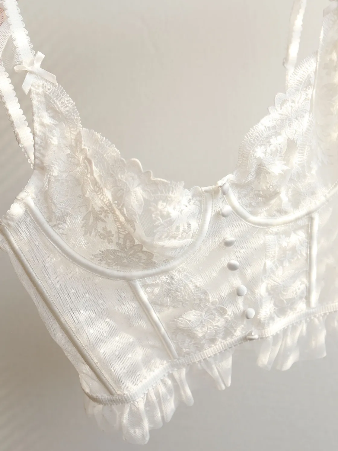 COMMENSE Floral Lace Mesh Corset Crop Top* Corset Tops|Crop Tops