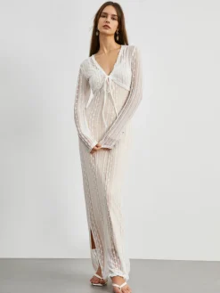 COMMENSE Floral Lace Textured Bolero Two Piece Long Dress* Black Dresses|Casual Dresses