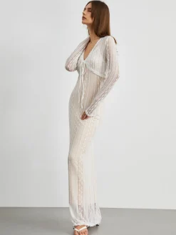 COMMENSE Floral Lace Textured Bolero Two Piece Long Dress* Black Dresses|Casual Dresses