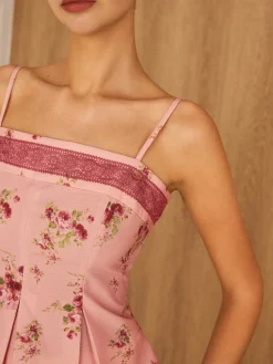 COMMENSE Floral Lace Trim Cami Top* Tank Tops & Camis|Tops