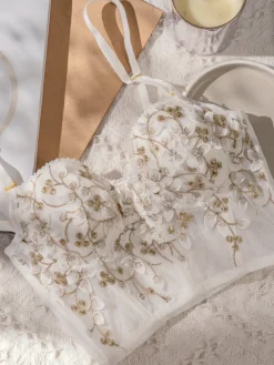 COMMENSE Floral Mesh Lace Crop Corset Top* Corset Tops|Crop Tops