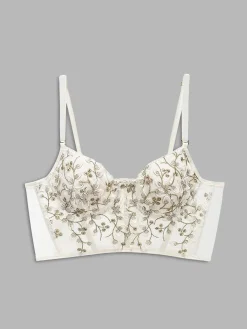 COMMENSE Floral Mesh Lace Crop Corset Top* Corset Tops|Crop Tops