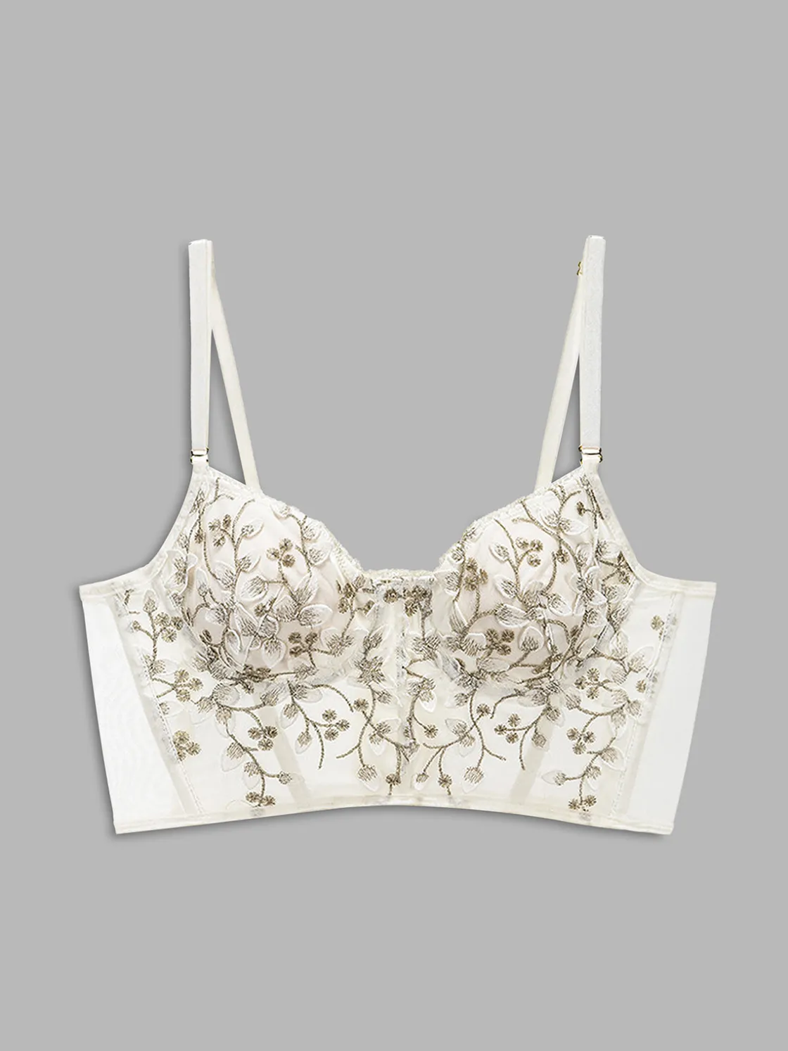 COMMENSE Floral Mesh Lace Crop Corset Top* Corset Tops|Crop Tops