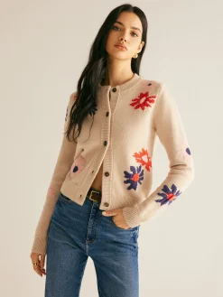 COMMENSE Floral Pattern Breasted Soft Cardigan* Cardigans|Sweaters & Cardigans