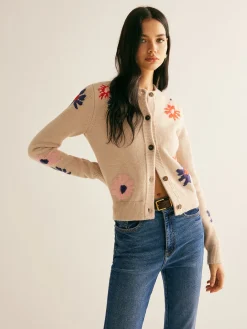 COMMENSE Floral Pattern Breasted Soft Cardigan* Cardigans|Sweaters & Cardigans