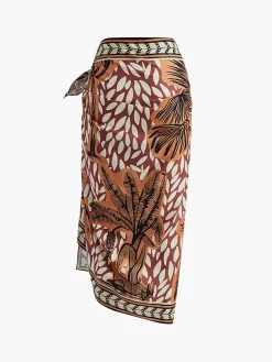 COMMENSE Floral Print Knotted Cover Up* Swimwear|Tops