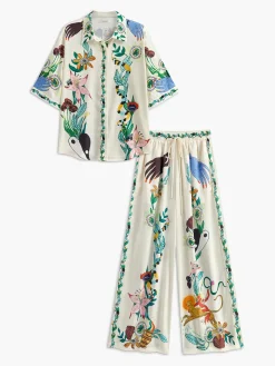 COMMENSE Floral Print Pants Set* Matching Sets|Bottoms