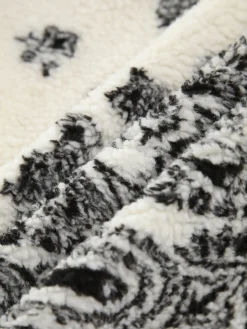 COMMENSE Floral Print Pocket Fleece Coat* Outerwear|Jackets