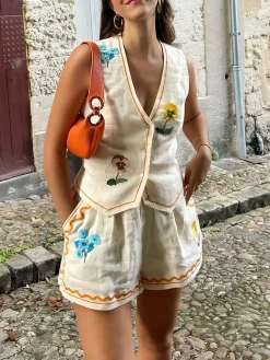 COMMENSE Floral Print Tank Shorts Set* Shorts Sets|Shorts