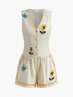 COMMENSE Floral Print Tank Shorts Set* Shorts Sets|Shorts