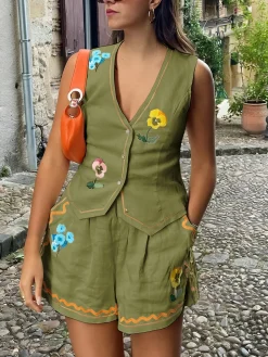 COMMENSE Floral Print Tank Shorts Set* Shorts Sets|Shorts