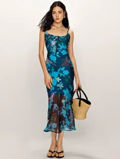 COMMENSE Floral Printed Backless Cami Dress* Floral Dresses|Vacation Dresses