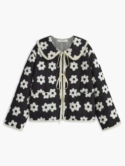 COMMENSE Floral Printed Lace Up Winter Coat* Outerwear|Coats