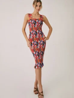 COMMENSE Floral Ruffle Shir Midi Dress* Casual Dresses|Floral Dresses