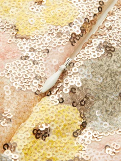 COMMENSE Floral Sequins Zipper Mini Skirt* Skirts