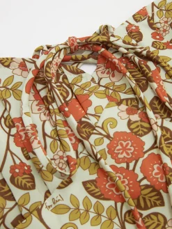 COMMENSE Floral Tie Front A Line Dress* Casual Dresses|Floral Dresses