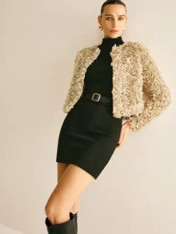 COMMENSE Flower Crew Neck Blazer* Outerwear|Blazers