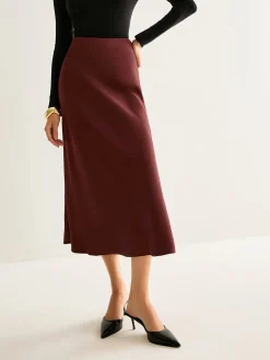 COMMENSE Flowy Satin Midi Skirt* Skirts|Bottoms