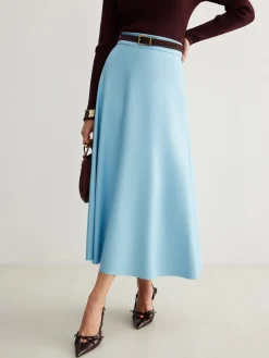 COMMENSE Flowy Zipper PU Leather Skirt Without Belt* Skirts|Matching Sets