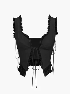 COMMENSE Fly Away Fairytale Lace Trim Crop Cami Top* Crop Tops|Tank Tops & Camis