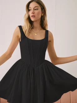 COMMENSE French Elegant Solid Short Dress* White Dresses|Casual Dresses