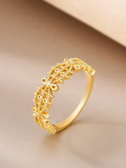 COMMENSE French Hollow Rhinestone Crown Ring* Rings & Bracelets|Accessories