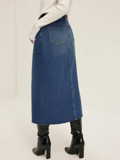 COMMENSE Front Split Denim Skirt Without Belt* Skirts|Denim
