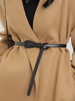 COMMENSE Genuine Leather Knotted Slim Belt* Belts & Chain|Accessories