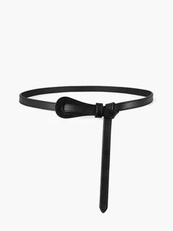 COMMENSE Genuine Leather Knotted Slim Belt* Belts & Chain|Accessories