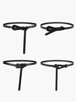 COMMENSE Genuine Leather Knotted Slim Belt* Belts & Chain|Accessories