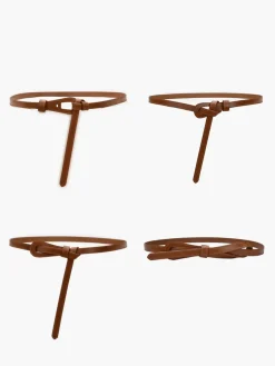COMMENSE Genuine Leather Knotted Slim Belt* Belts & Chain|Accessories
