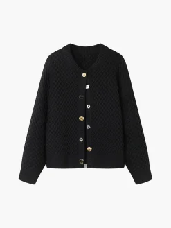 COMMENSE Geometric Button Cardigan* Cardigans|Sweaters & Cardigans