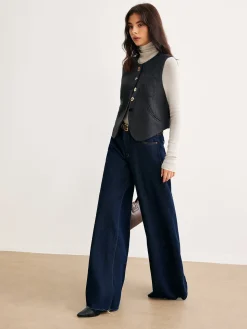 COMMENSE Geometric Button Short Vest* Outerwear|Vests