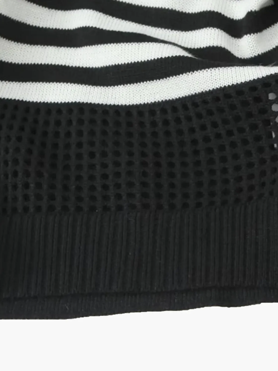 COMMENSE Geometric Color Block Breasted Knit Top* Sweater Tops|Sweaters & Cardigans
