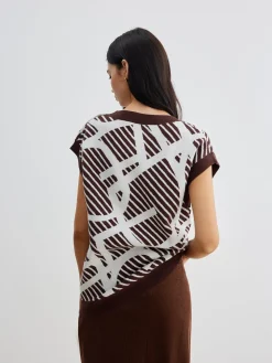 COMMENSE Geometric Contrast Striped Sweater Vest* Sweater Vests|Sweaters & Cardigans