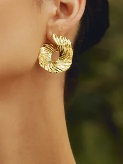 COMMENSE Geometric Irregular Texture Stud Earrings* Earrings|Accessories