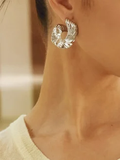 COMMENSE Geometric Irregular Texture Stud Earrings* Earrings|Accessories