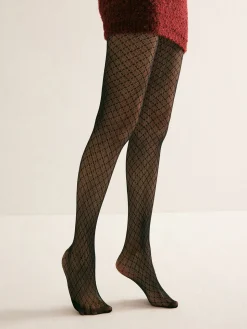 COMMENSE Geometric Micronet Tights* Socks & Tights|Accessories