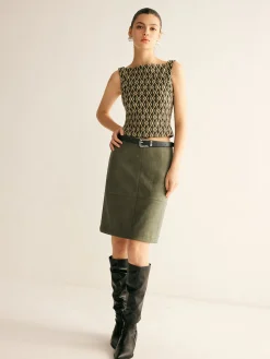 COMMENSE Geometric Pattern Crop Tank Top* Crop Tops|Tank Tops & Camis