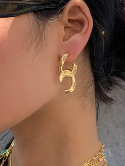 COMMENSE Geometric Twist Stud Earrings* Earrings|Accessories
