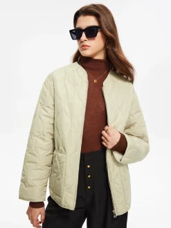 COMMENSE Geometric-Pattern Plain Winter Coat* Outerwear|Coats