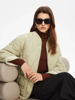 COMMENSE Geometric-Pattern Plain Winter Coat* Outerwear|Coats