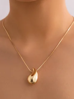 COMMENSE Glossy Comma Pendant Necklace* Necklaces|Accessories