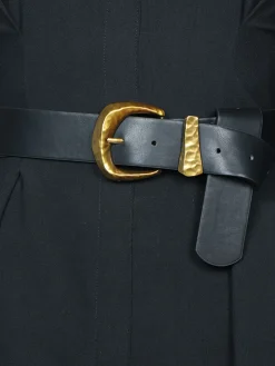 COMMENSE Gold Buckle Faux Leather Belt* Belts & Chain|Accessories