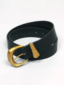 COMMENSE Gold Buckle Faux Leather Belt* Belts & Chain|Accessories